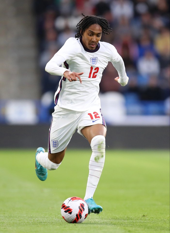 Spence in action for the England Under 21s