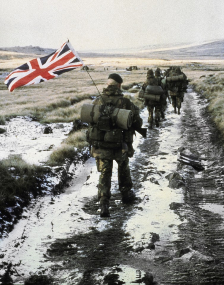 One of many iconic photos from the Falklands conflict