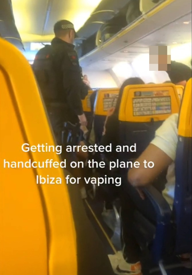 The flight attendant took the vape off him before calling police