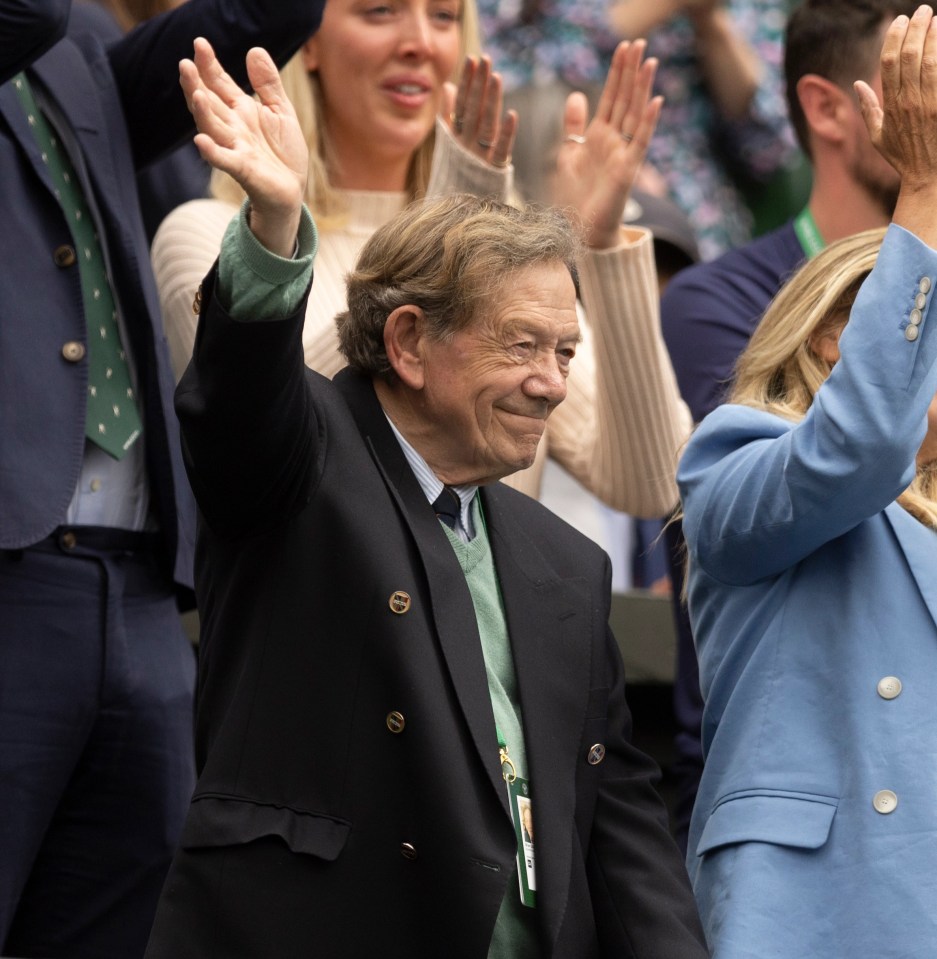 Boutler's grandfather Brian Gartshore celebrated inside Centre Court