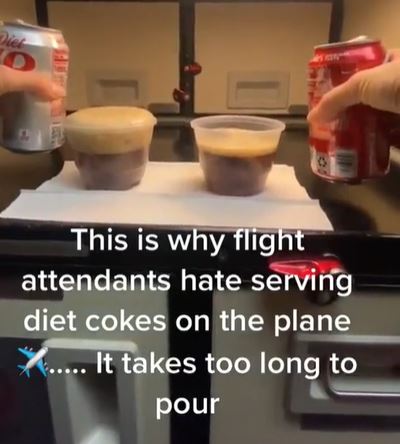 The video shows how much longer the Diet Coke fizz takes to go down