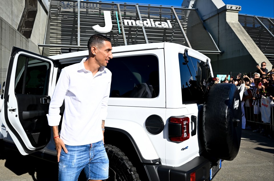 Di Maria was then taken to the Allianz Stadium this morning for his medical