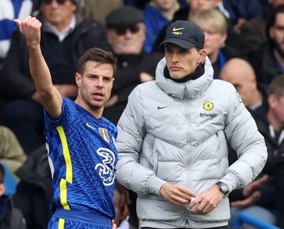 Cesar Azpilicueta and Chelsea boss Thomas Tuchel