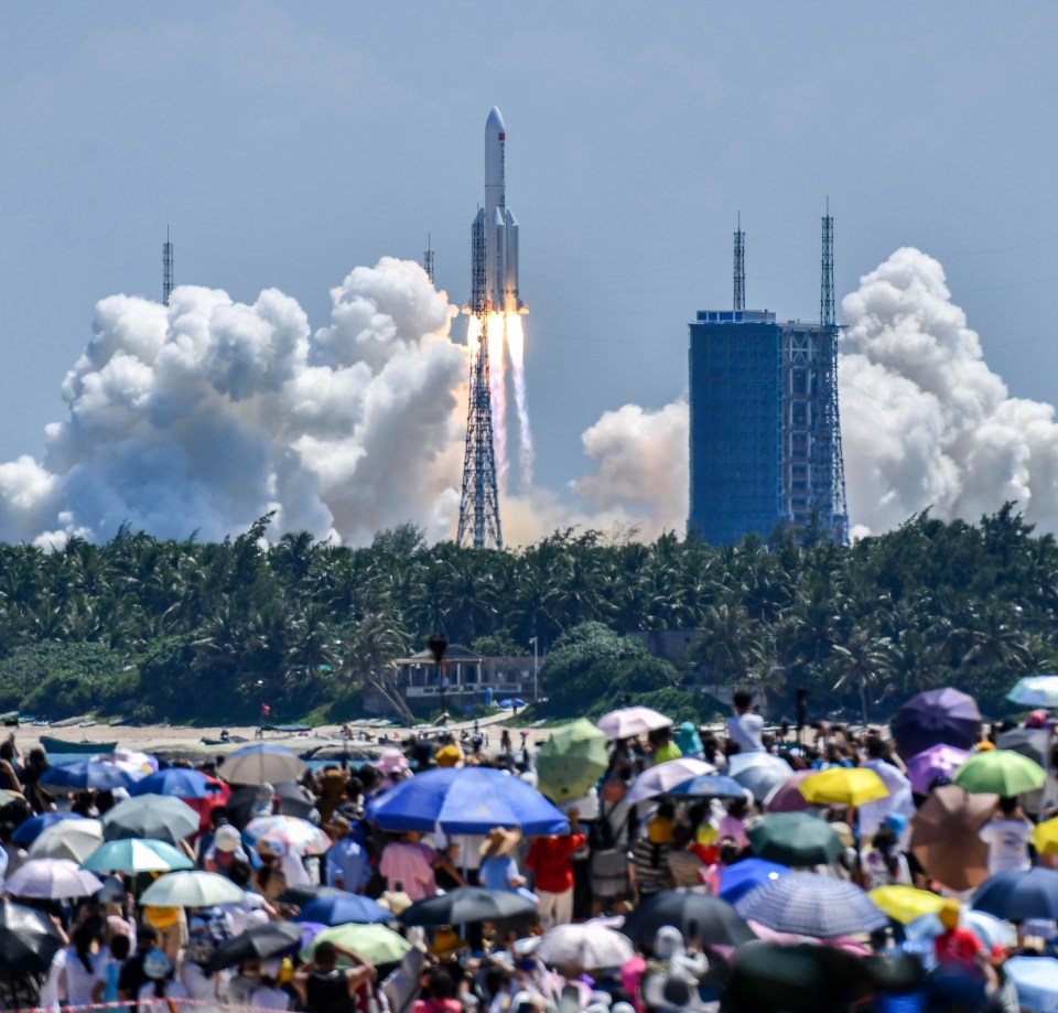 The Long March 5B rocket blasted off on Sunday