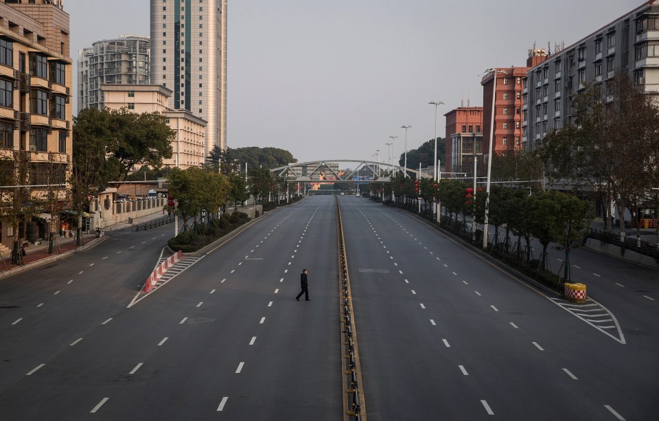 Deserted streets in the city during the earlier lockdown