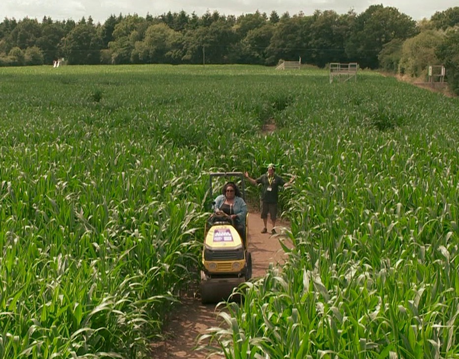 She was pursued by a farmer through a maize maze on This Morning