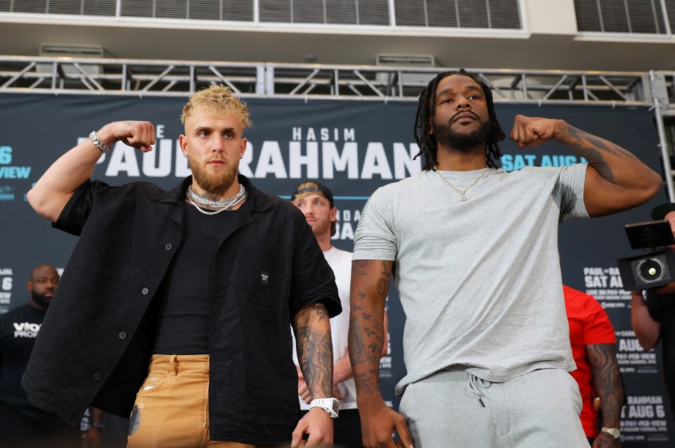 Jake Paul and Hasim Rahman before their fight cancelation