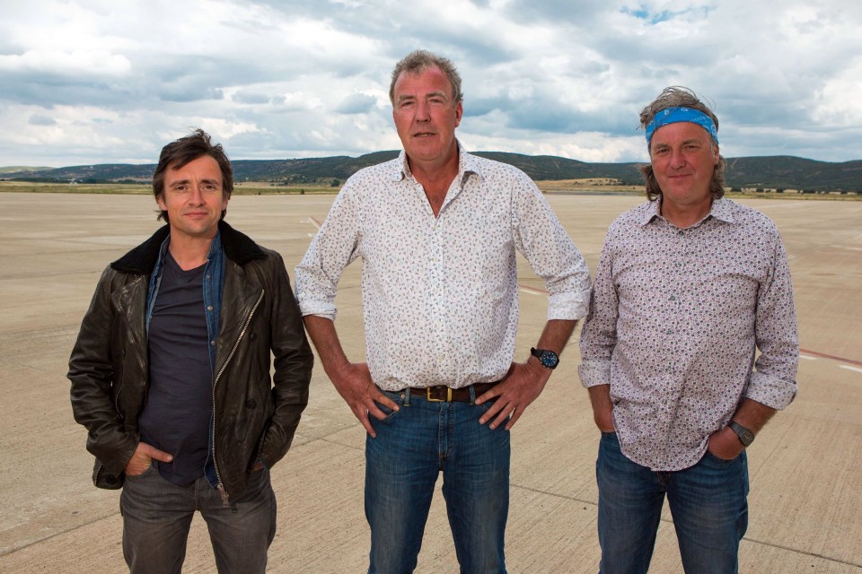 The show's original presenters: Richard Hammond, Jeremy Clarkson, James May