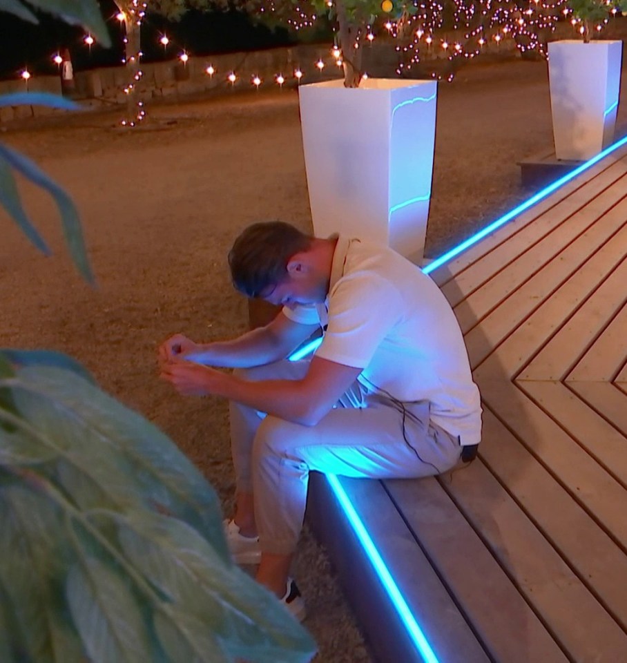 Andrew was seen sitting alone on the decking after the row