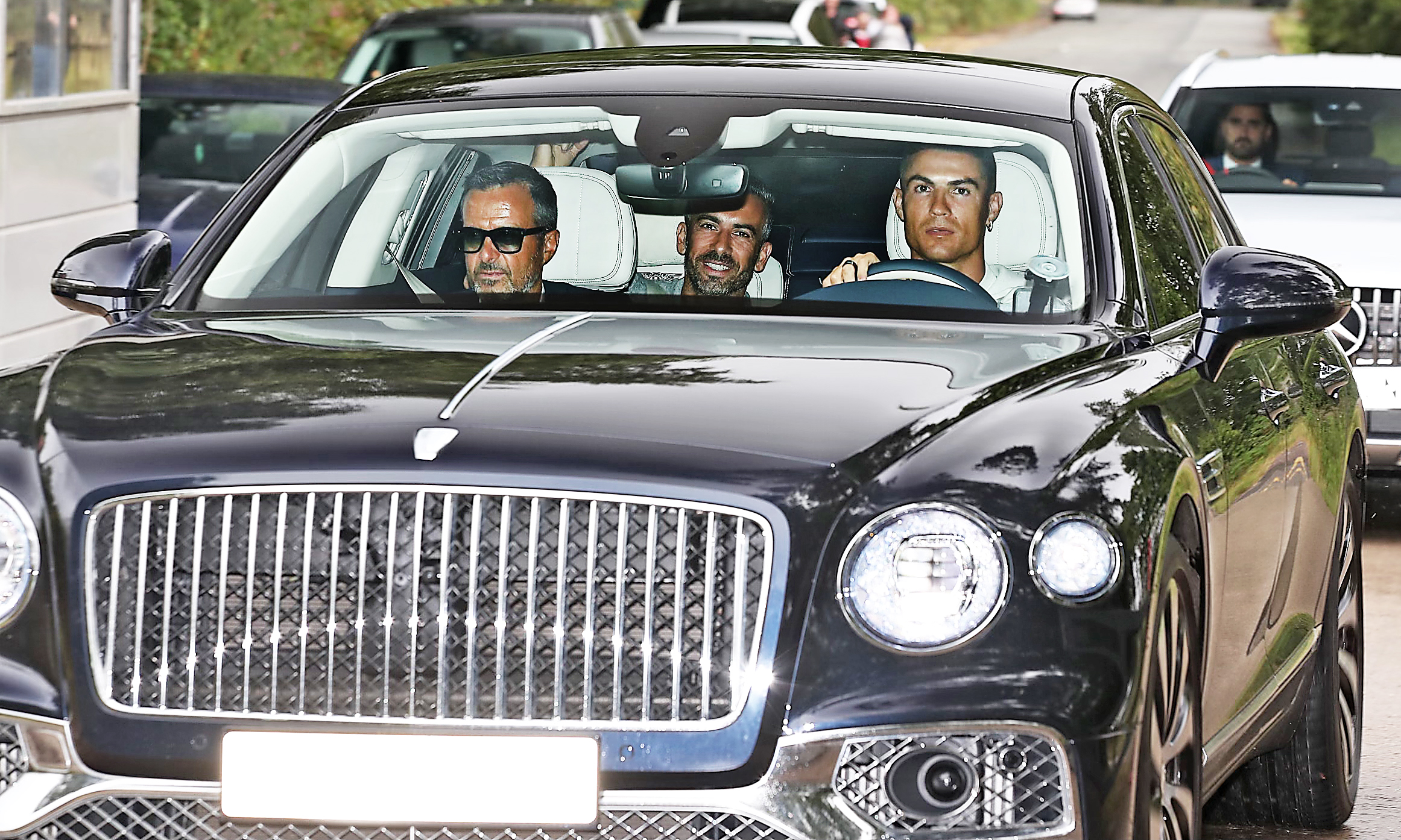 Ronaldo arrived at Carrington with his agent Jorge Mendes