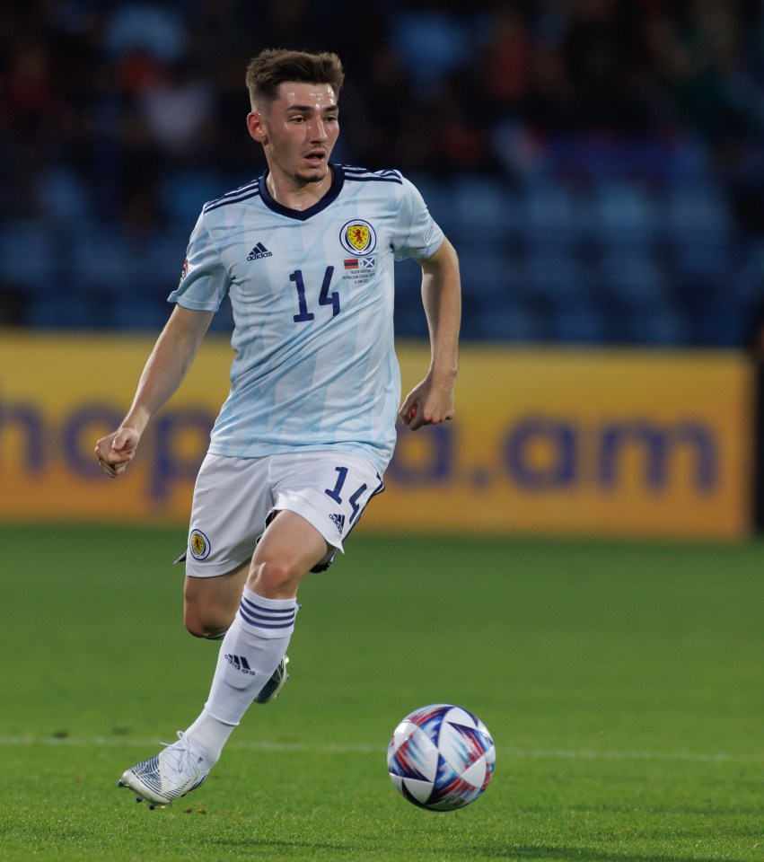 Billy Gilmour in action for Scotland