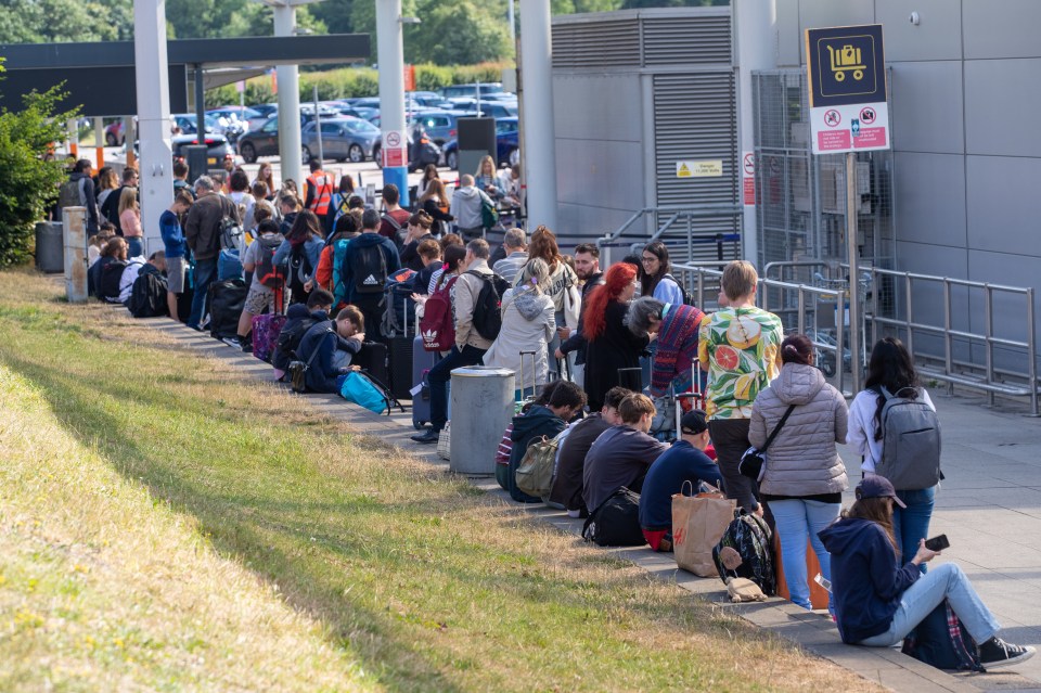 A busy Stansted Airport in Essex on Saturday morning