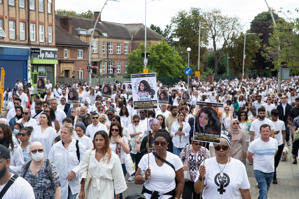 Hundreds gathered at a vigil for Zara yesterday