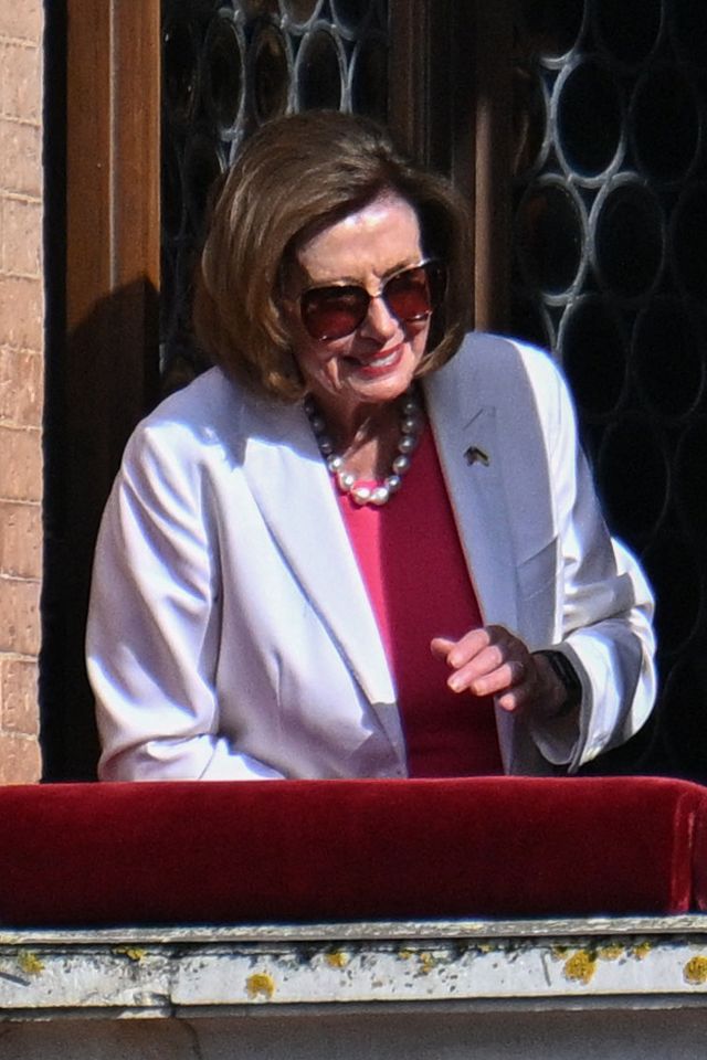 US Speaker of the House Nancy Pelosi watched this year's race from a balcony overlooking the Piazza del Campo