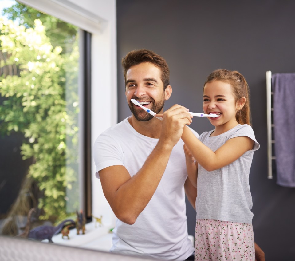 Brush your teeth when the kids do at their bedtime – you will be less likely to snack or have another drink