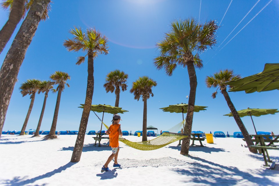 Tampa's white beaches are the perfect place to relax away from the rollercoasters