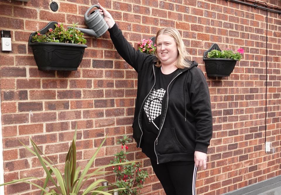 Tracy Stubbings believes that her planters show pride in her flat and make the area nicer