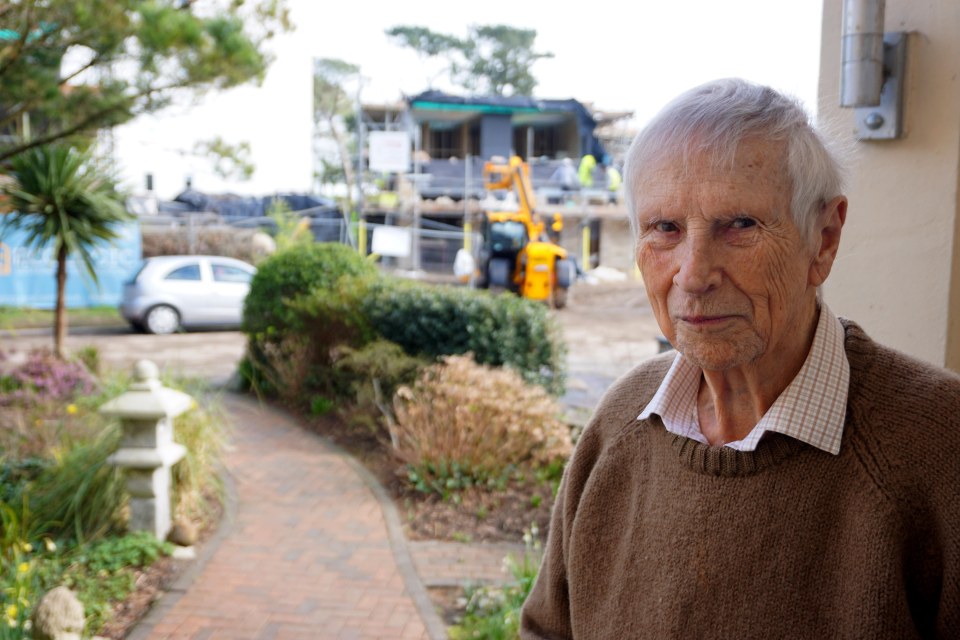 Clive Crossley, 92, has blasted developers behind a huge new building site in exclusive Canford Cliffs, Poole