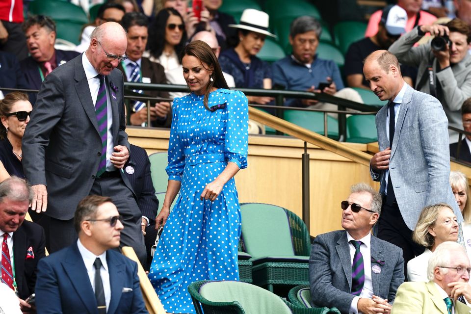 Kate Middleton and Prince William were seen taking to their seats in the Royal Box