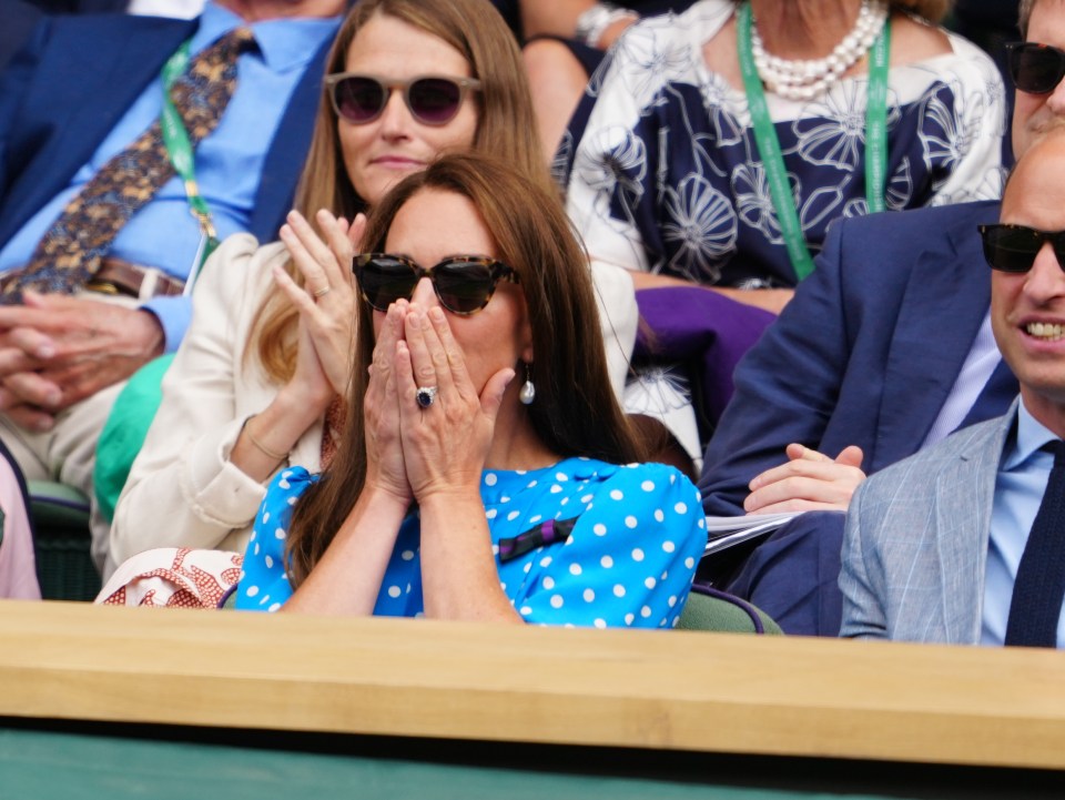 Kate clasped her hands as the action got too much