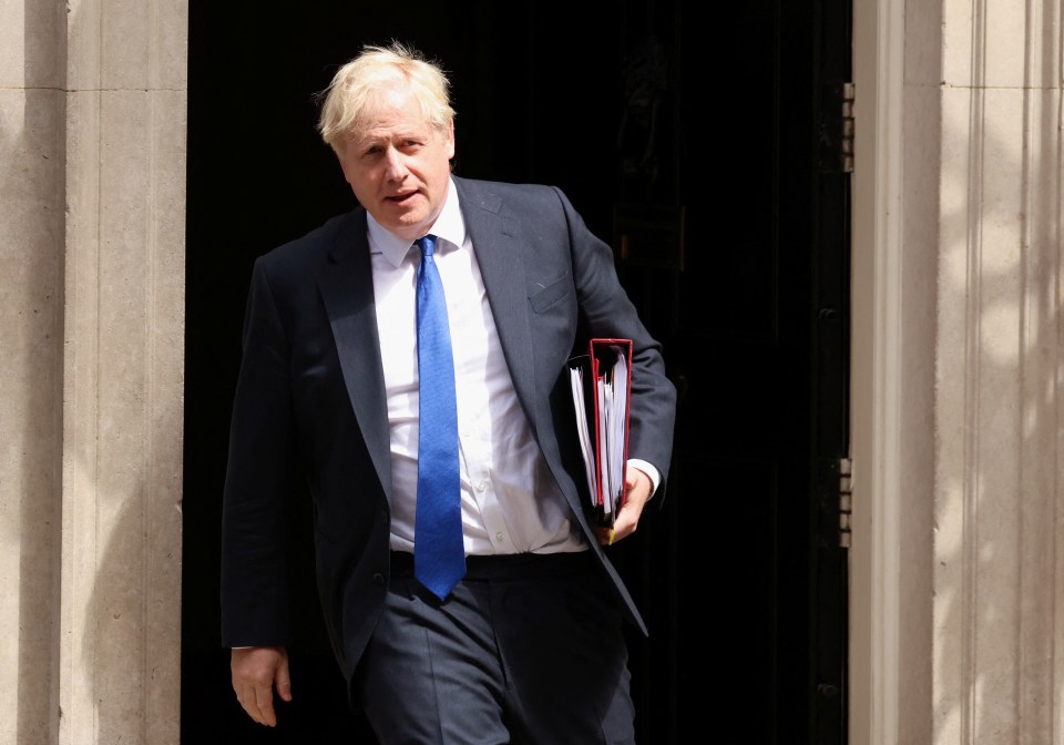 Boris Johnson leaves Downing St for PMQs today