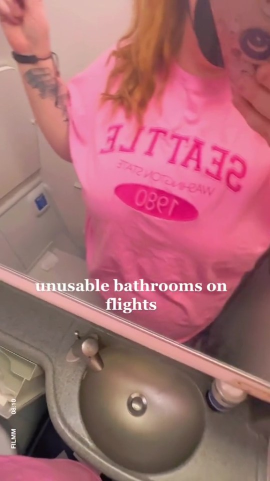 She called out plane bathrooms for their cramped size