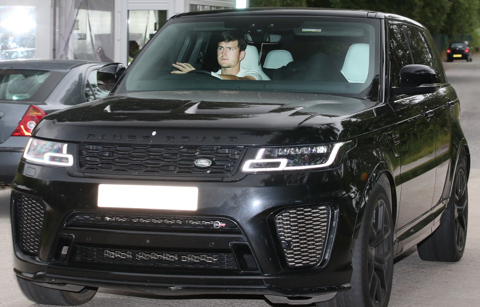 Harry Maguire was pictured behind the wheel of a Range Rover