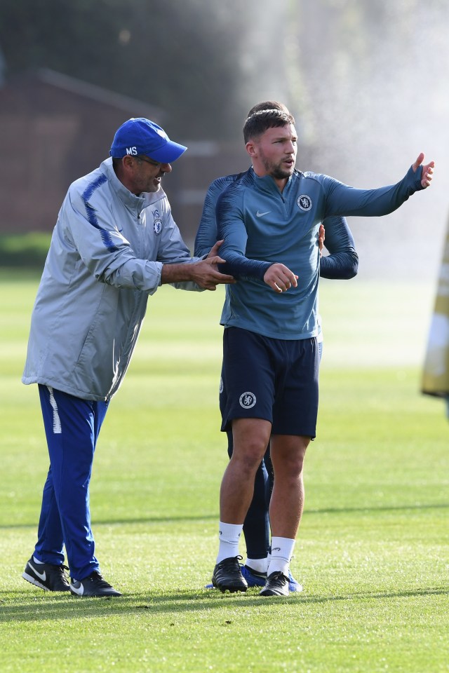 Maurizio Sarri and Danny Drinkwater pictured in 2018