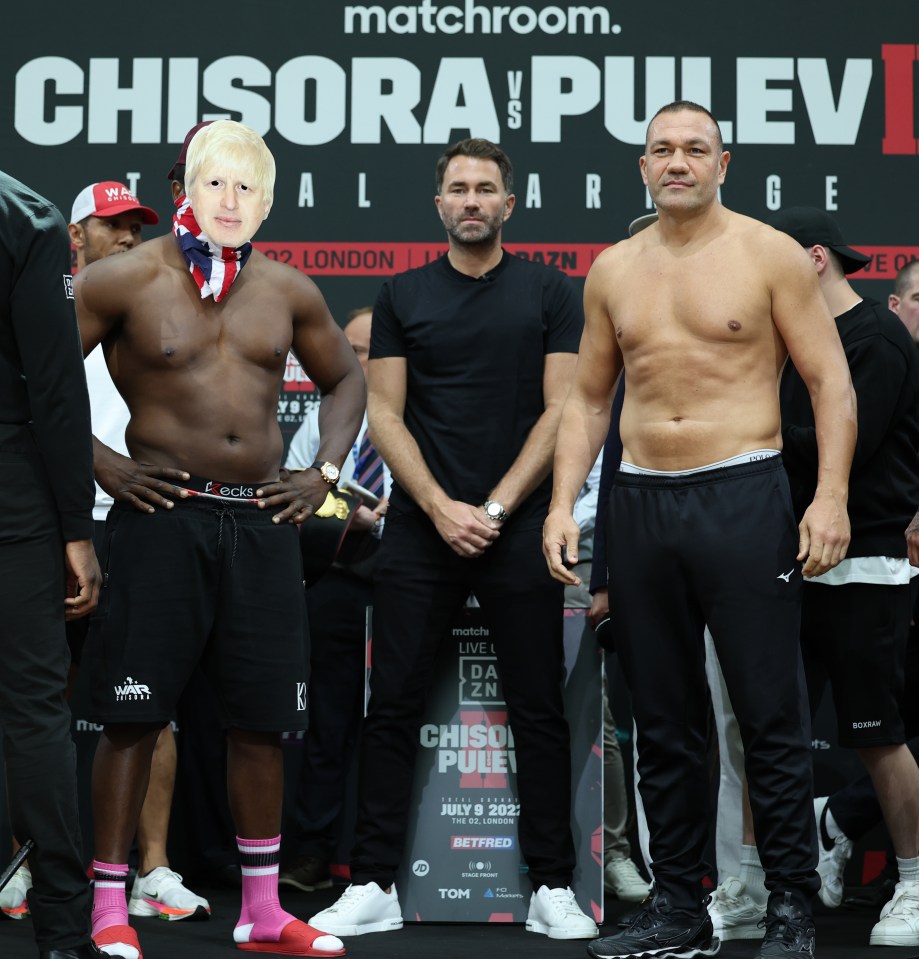 Derek Chisora and Kubrat Pulev at their weigh-in