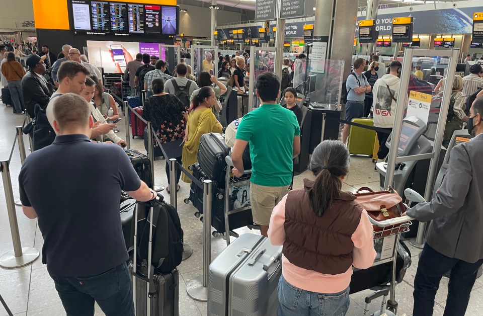 Summer hols are being rationed after Heathrow bosses ordered airlines to cancel at least 1,000 more flights - pictured chaos at Britain's busiest airport