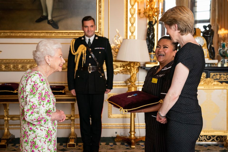 The Queen, accompanied by the Prince of Wales, presented the George Cross to Amanda Pritchard on behalf of the NHS today