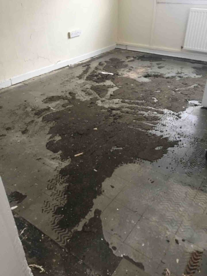 Sharon said a faulty drain in the garden had caused flooding inside