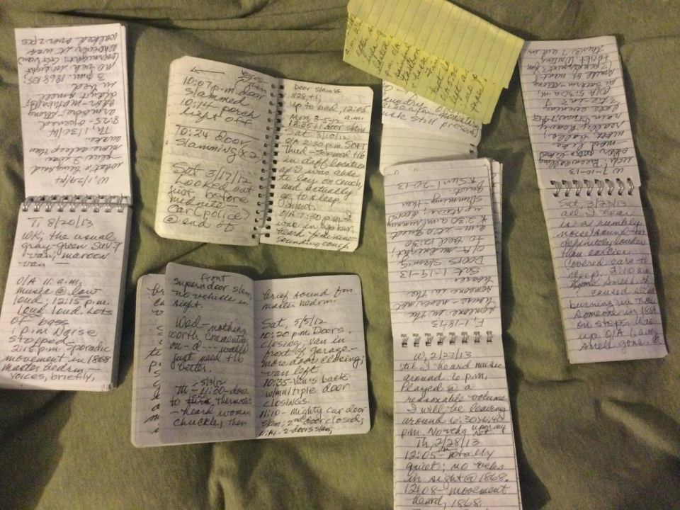 A Redditor found pads full of obsessive notes on what the neighbours were doing