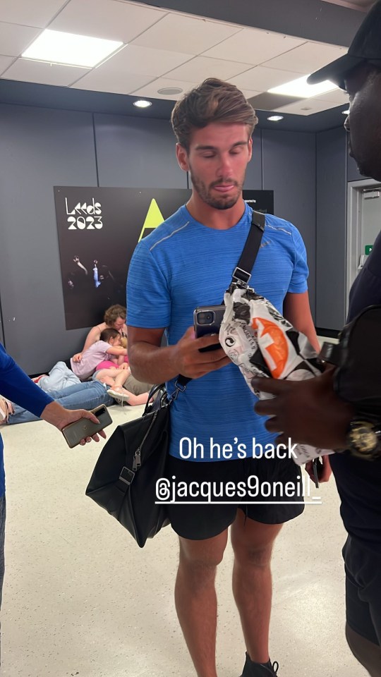 Jacques landed back in the UK last night