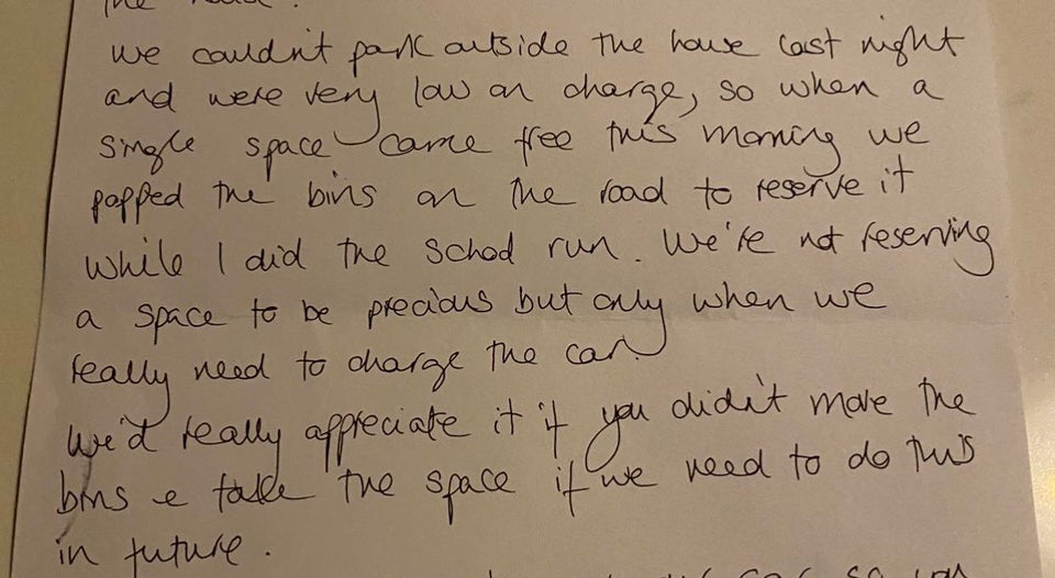 The woman shared an image of the angry letter she received from her neighbour