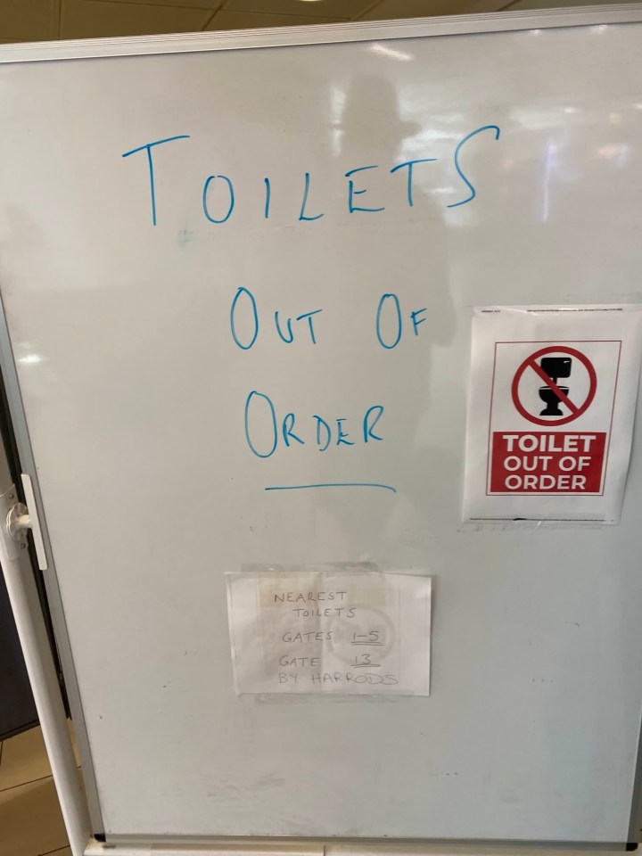 Just two toilets are understood to be working