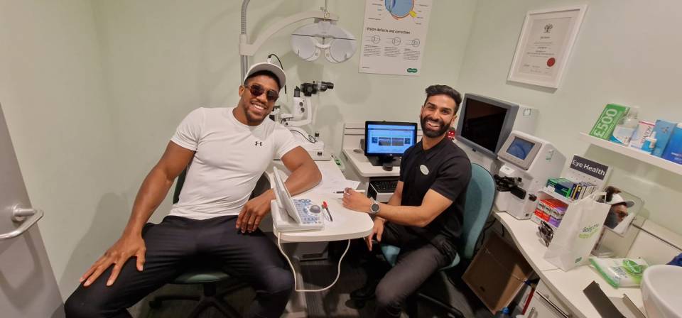 Anthony Joshua headed to Specsavers Loughborough for an eye test