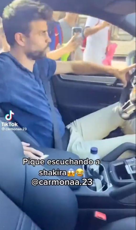 Barcelona star Gerard Pique appeared to be listening to Shakira's music in his car