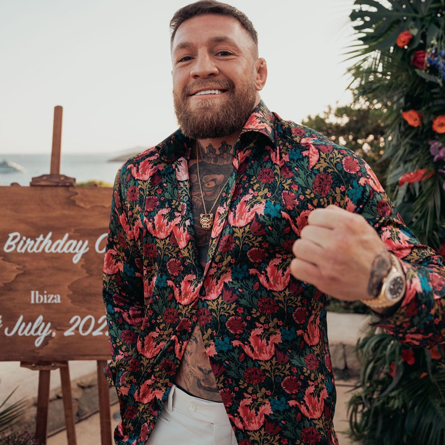 Conor McGregor smiles for the camera