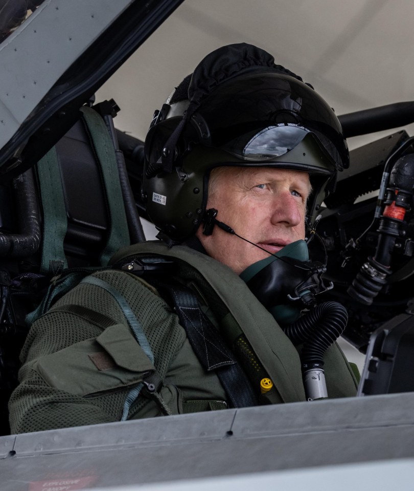 Boris Johnson dressed up as Top Gun