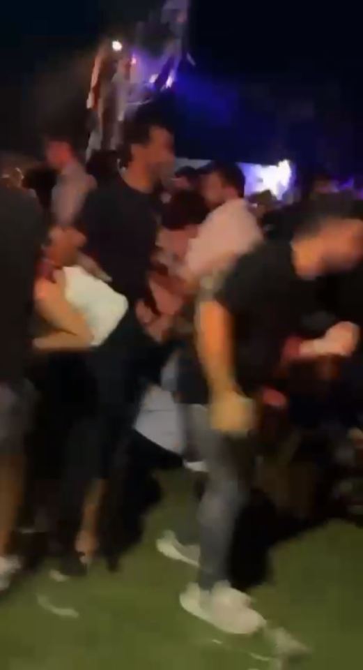 A video shared online shows the nightclub was packed when the brawl broke out