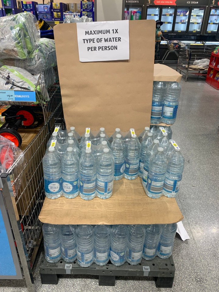 Aldi is rationing water amid the heatwave.