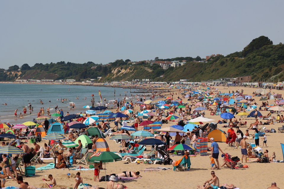 Bournemouth beach was packed with visitors today