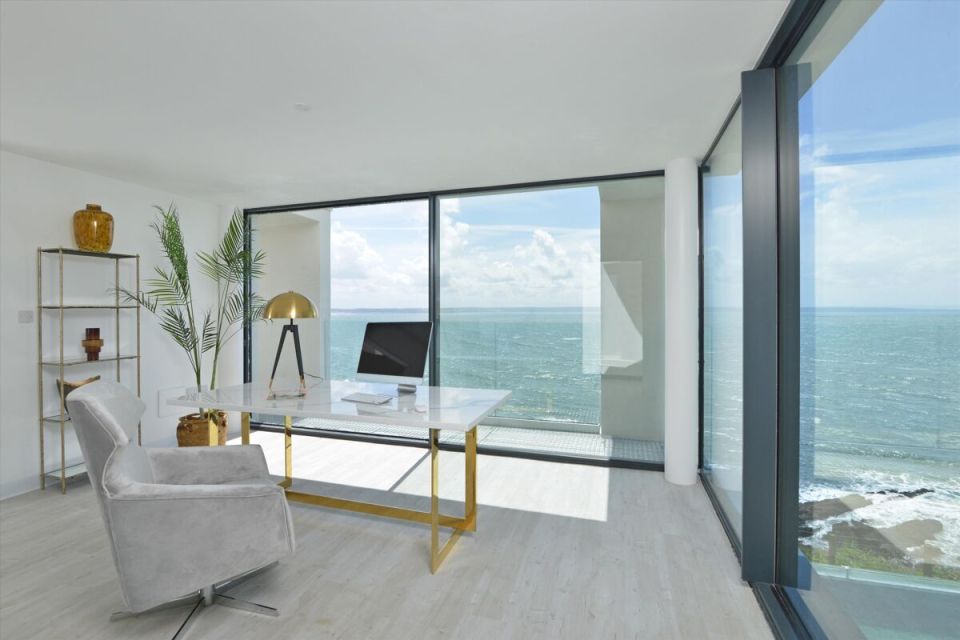 The property enjoys stunning sea views