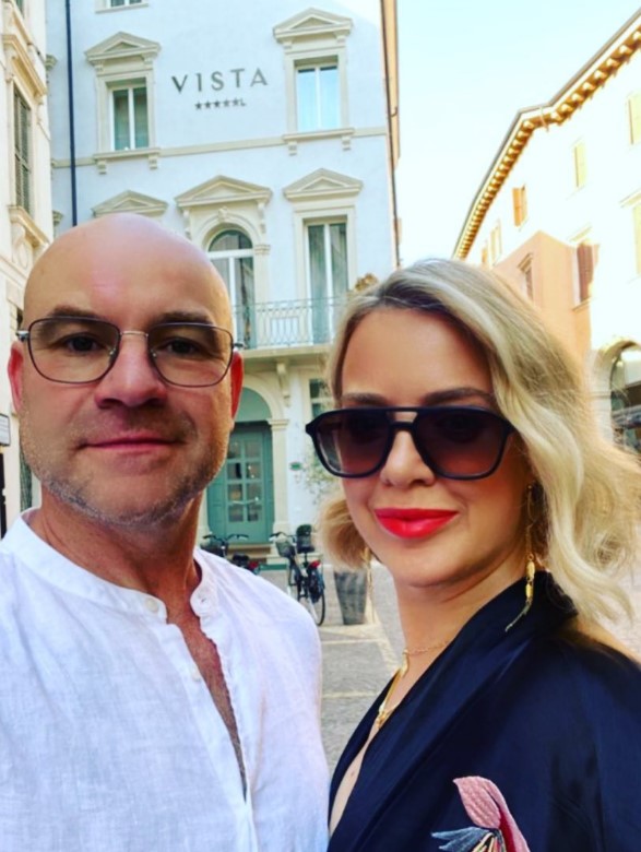 Joe Duttine and Sally Carman on their honeymoon in Verona