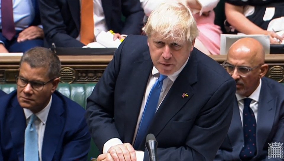 Boris Johnson addresses MPs at his final PMQs as Tory leader