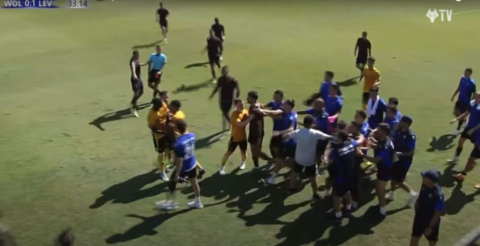 The match was supposed to be a behind-closed-doors training game when things got heated