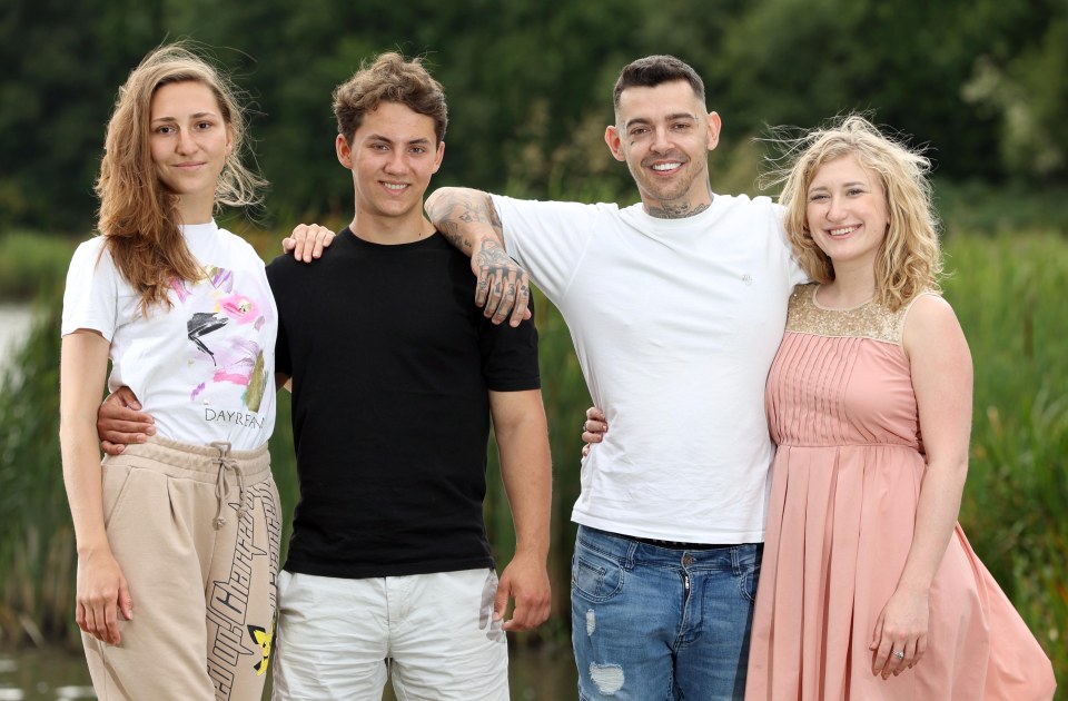 Tony and Sofiia, on the right, with the new Ukrainian couple Sofiia Rastohuieva and Illia Volodimirerts