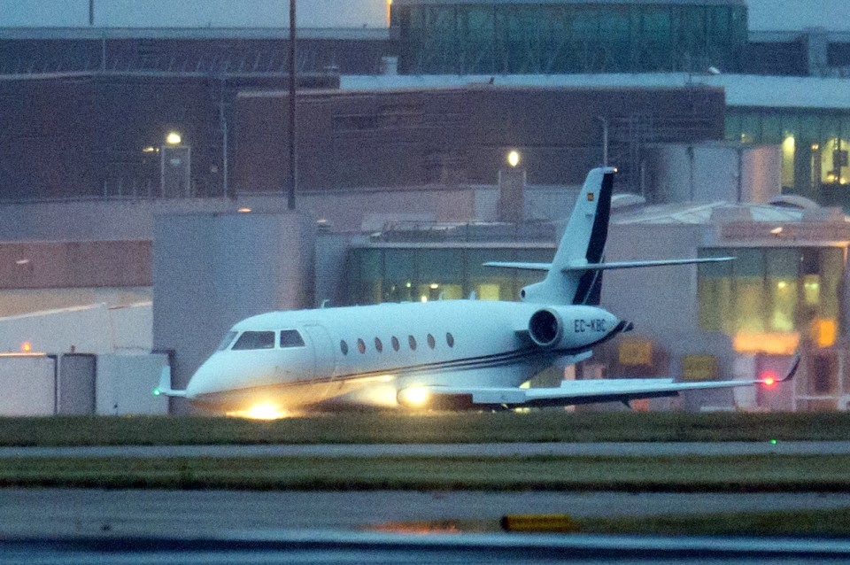 Cristiano Ronaldo touched down in Manchester last night as he prepares to thrash out his future