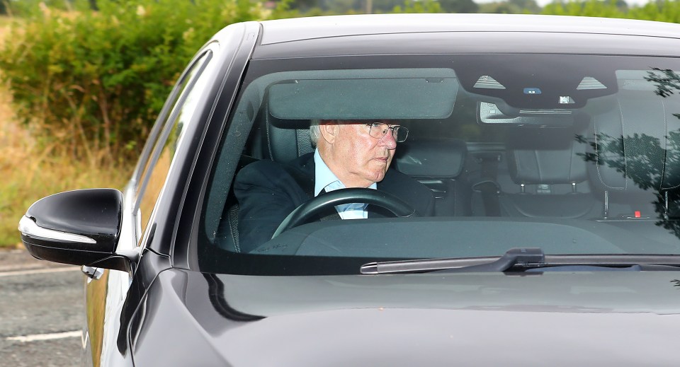 Sir Alex Ferguson was also pictured driving into United's HQ